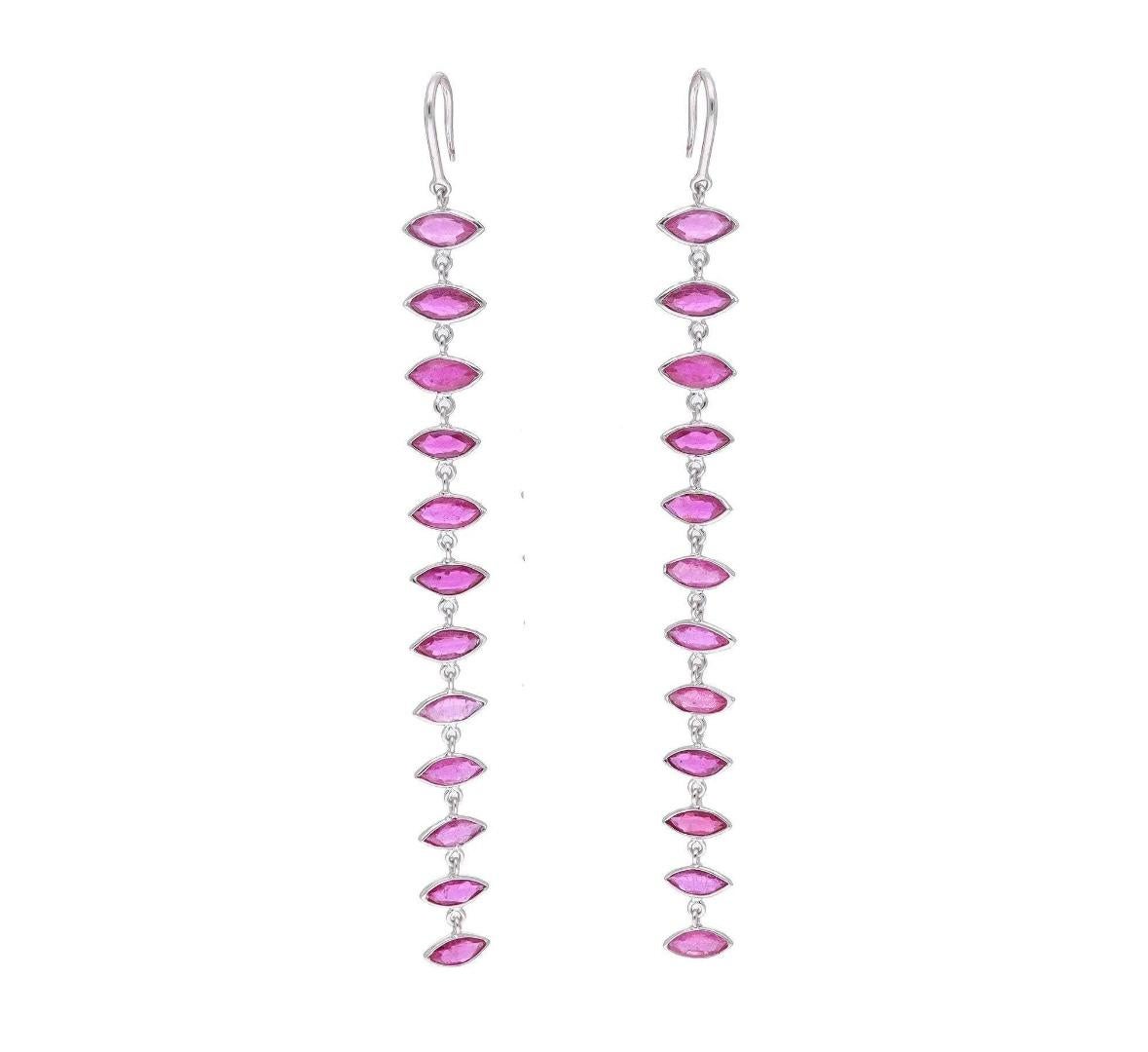 Natural ruby 6.62cts earring in 18k gold In New Condition In jaipur, IN