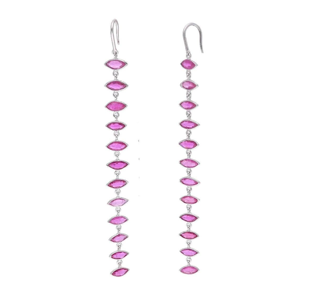 Natural ruby 6.62cts earring in 18k gold 1