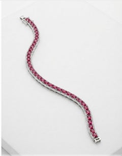 Pulsera de oro de 18 quilates con rubí natural de 7,45 quilates y diamantes de 0,90 quilates