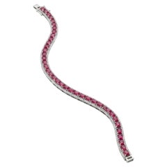 Bracciale in oro 18 carati con rubino naturale da 7,45 carati e diamanti da 0,90 carati