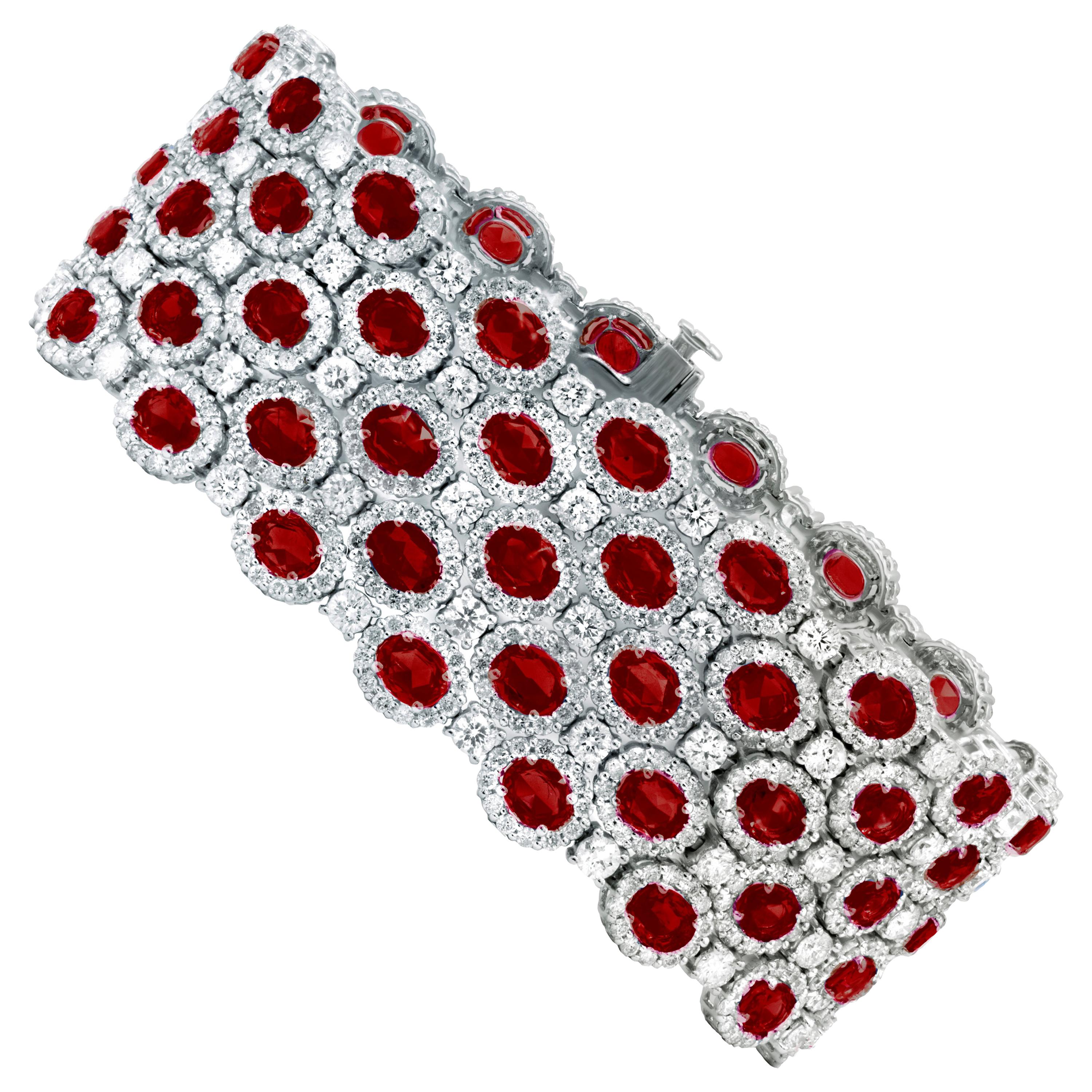 Natural Ruby and Diamond Bracelet