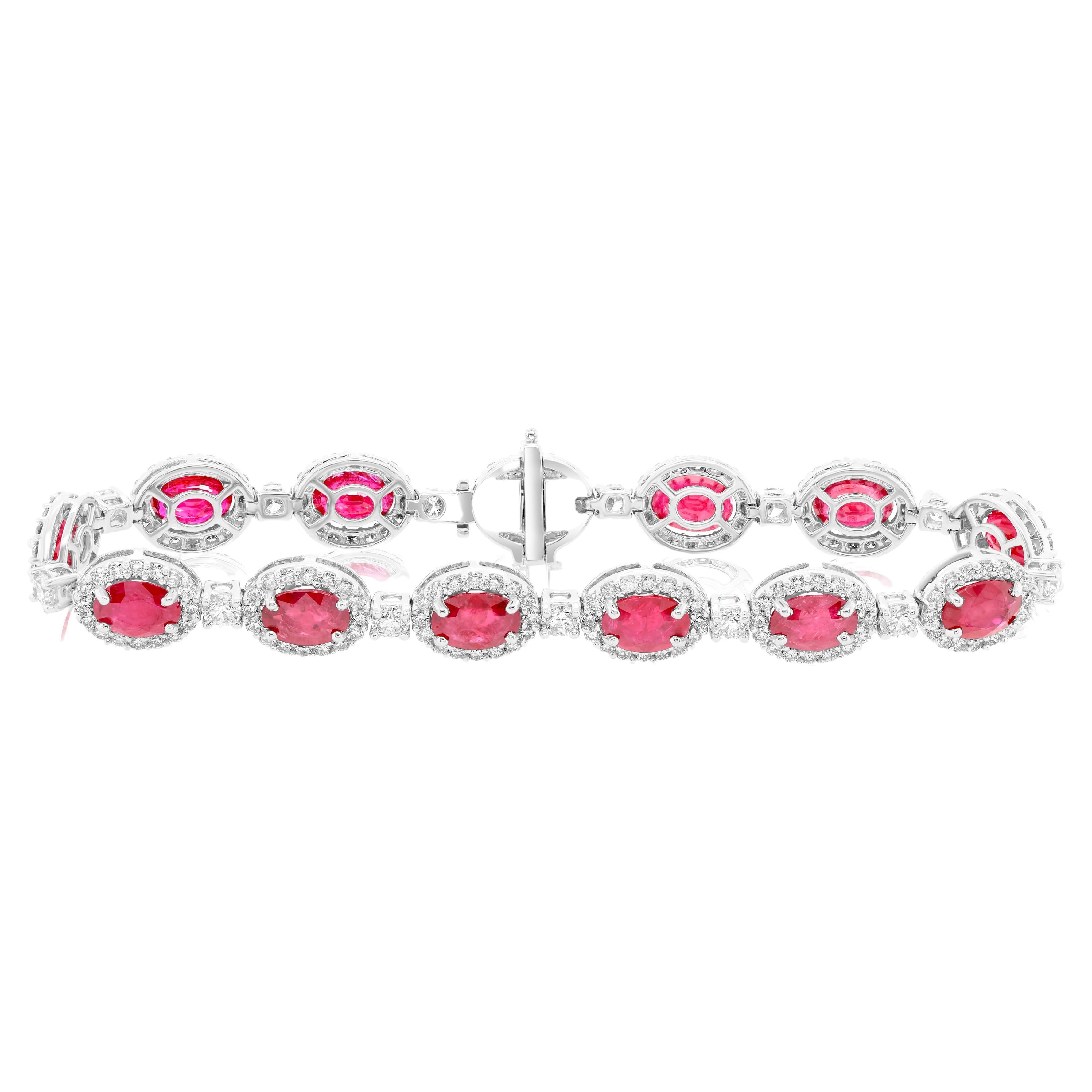 Diana M. Natural Ruby and Diamond Bracelet For Sale