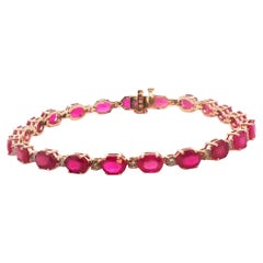 Armband mit natürlichem Rubin und Diamant aus 14 Karat Roségold