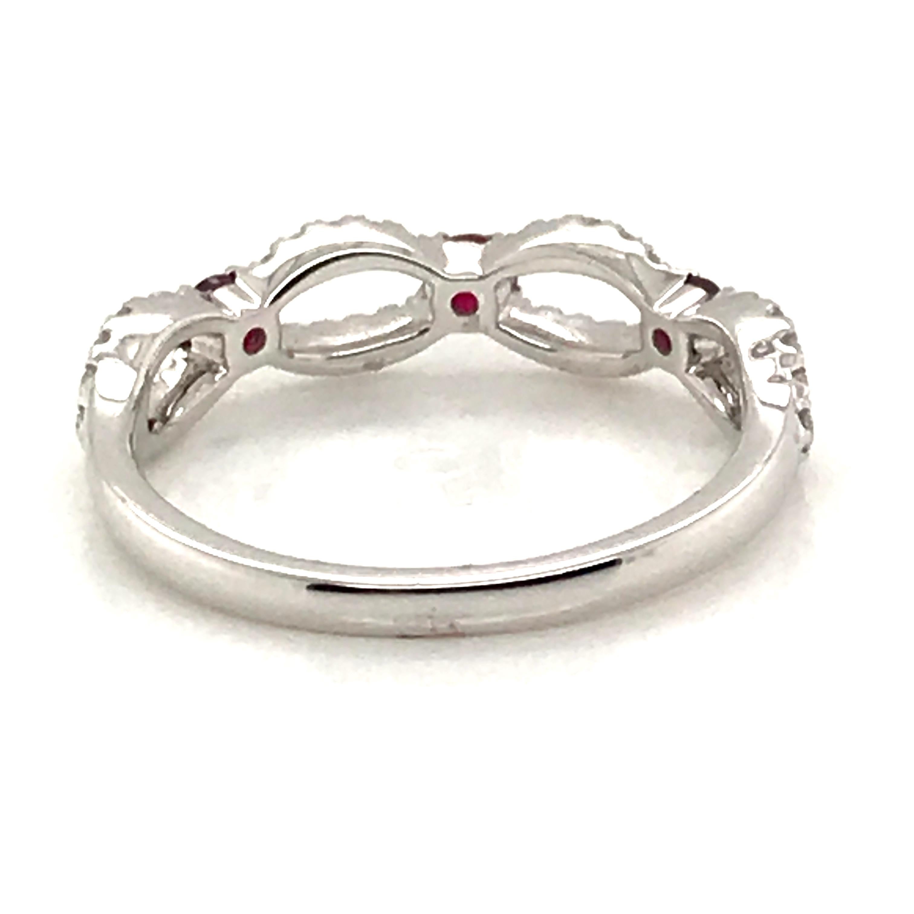Modern Natural Ruby and Diamond Fashion Band For Sale