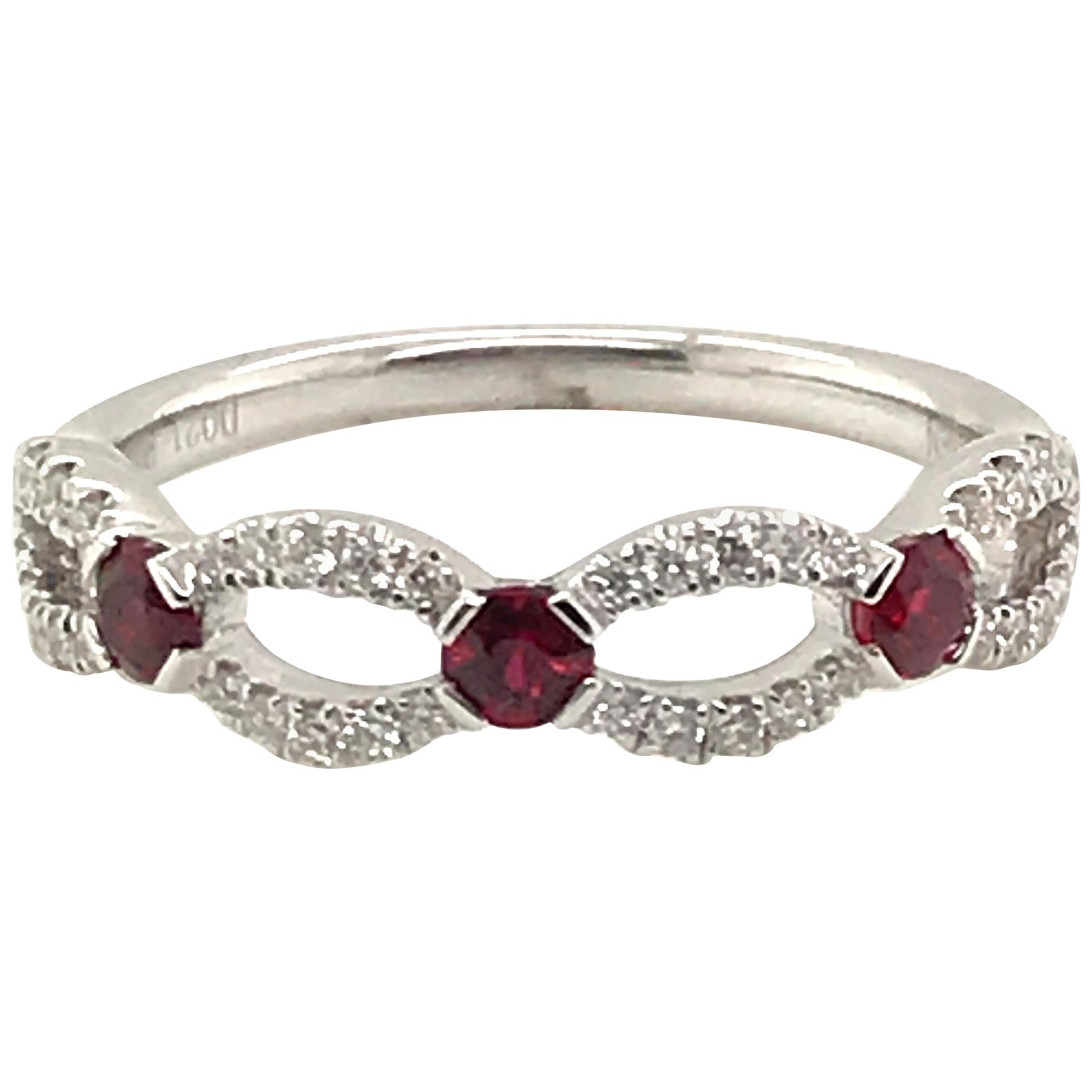 Natural Ruby and Diamond Fashion Band For Sale