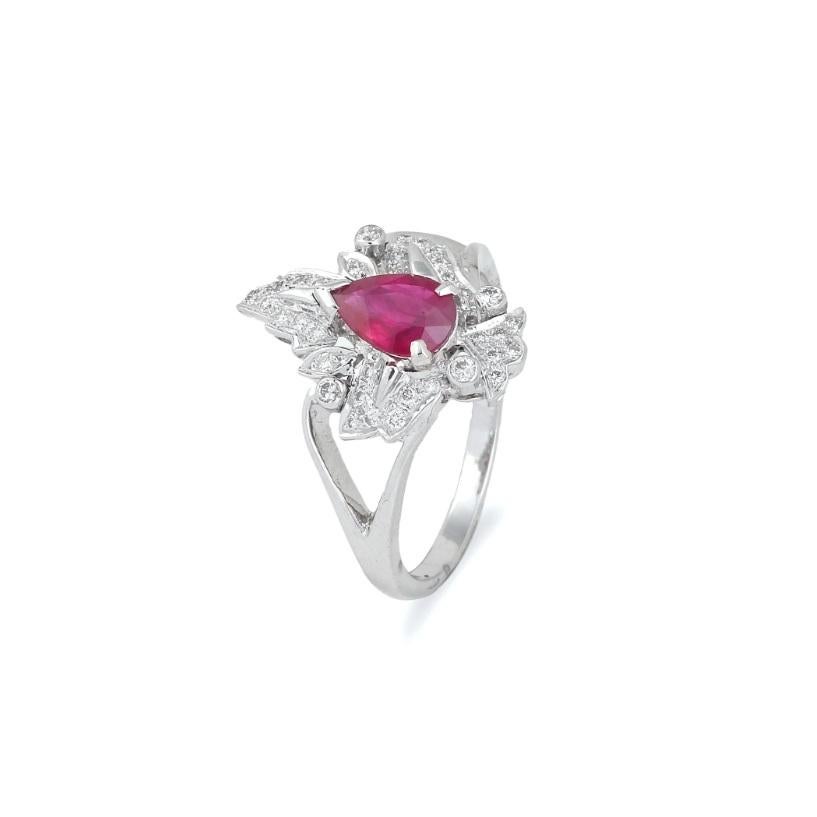 Natural ruby and diamond in 18k gold For Sale 5
