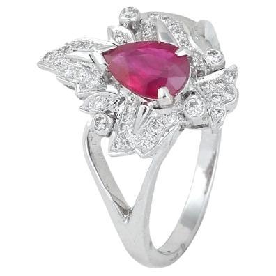 Natural ruby and diamond in 18k gold