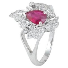 Natural ruby and diamond in 18k gold