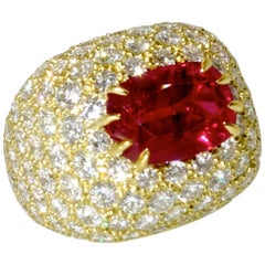 Natural Ruby and Diamond Ring