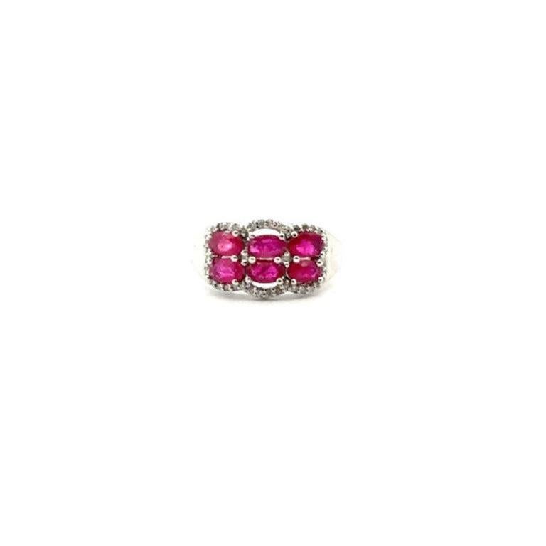 For Sale:  Natural Ruby with Diamond Clustre Halo Ring in 925 Silver Jewelry for Women 2