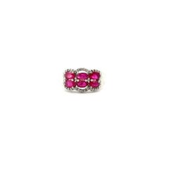 Natural Ruby with Diamond Clustre Halo Ring in 925 Silver Jewelry for Women
