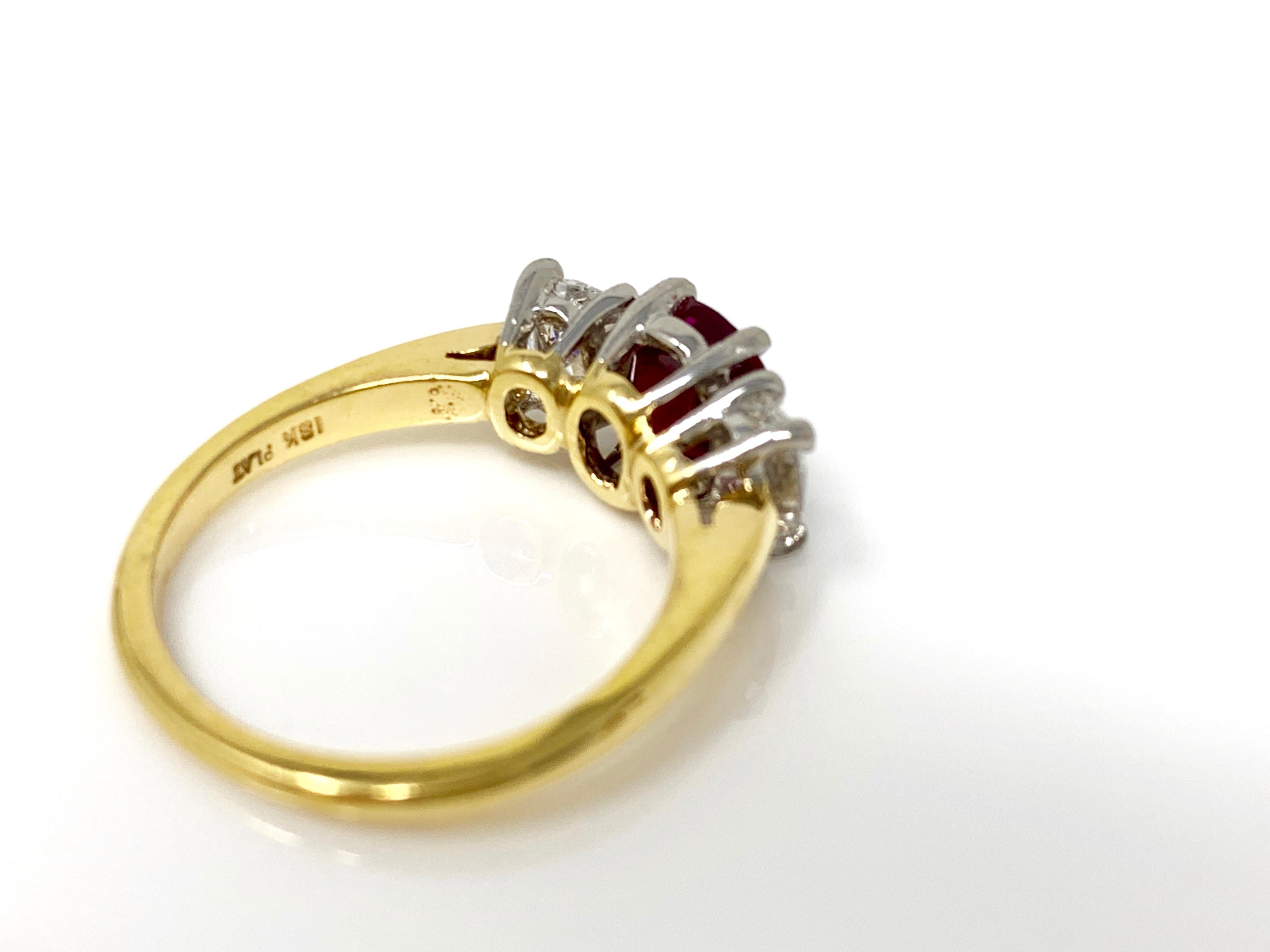 Bague de fiançailles en platine avec rubis naturel non chauffé certifié AGL et diamant blanc Neuf - En vente à New York, NY