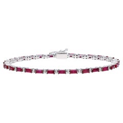 Natural Ruby bracelet with diamond 0.28 cts in 18k gold