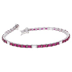 Natural Ruby bracelet with diamond 0.63 cts in 18k gold