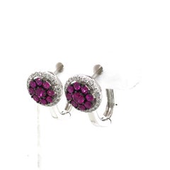 Natural Ruby Cluster Earrings