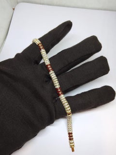 Natural Ruby & Diamond Bracelet in 14k Gold
