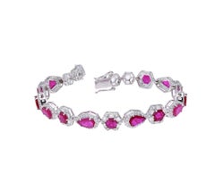 Bracelet en or 18k avec rubis naturel et diamants