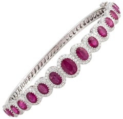 Natural Ruby & Diamond Bracelet in 18k Gold