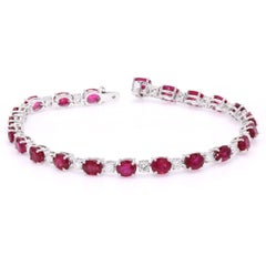 Natural Ruby & Diamond Bracelet in 18k Gold