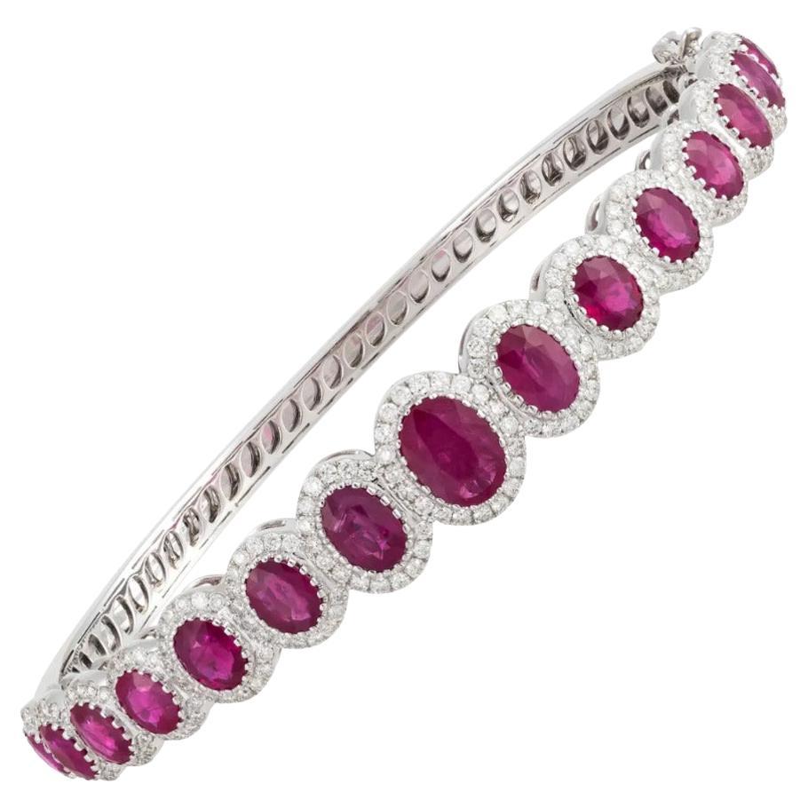 Natural Ruby & Diamond Bracelet in 18k Gold