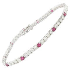 Natural Ruby & Diamond Bracelet in 18k Gold