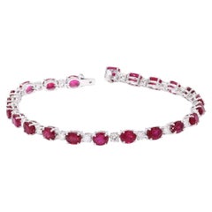 Natural Ruby & Diamond Bracelet in 18k Gold