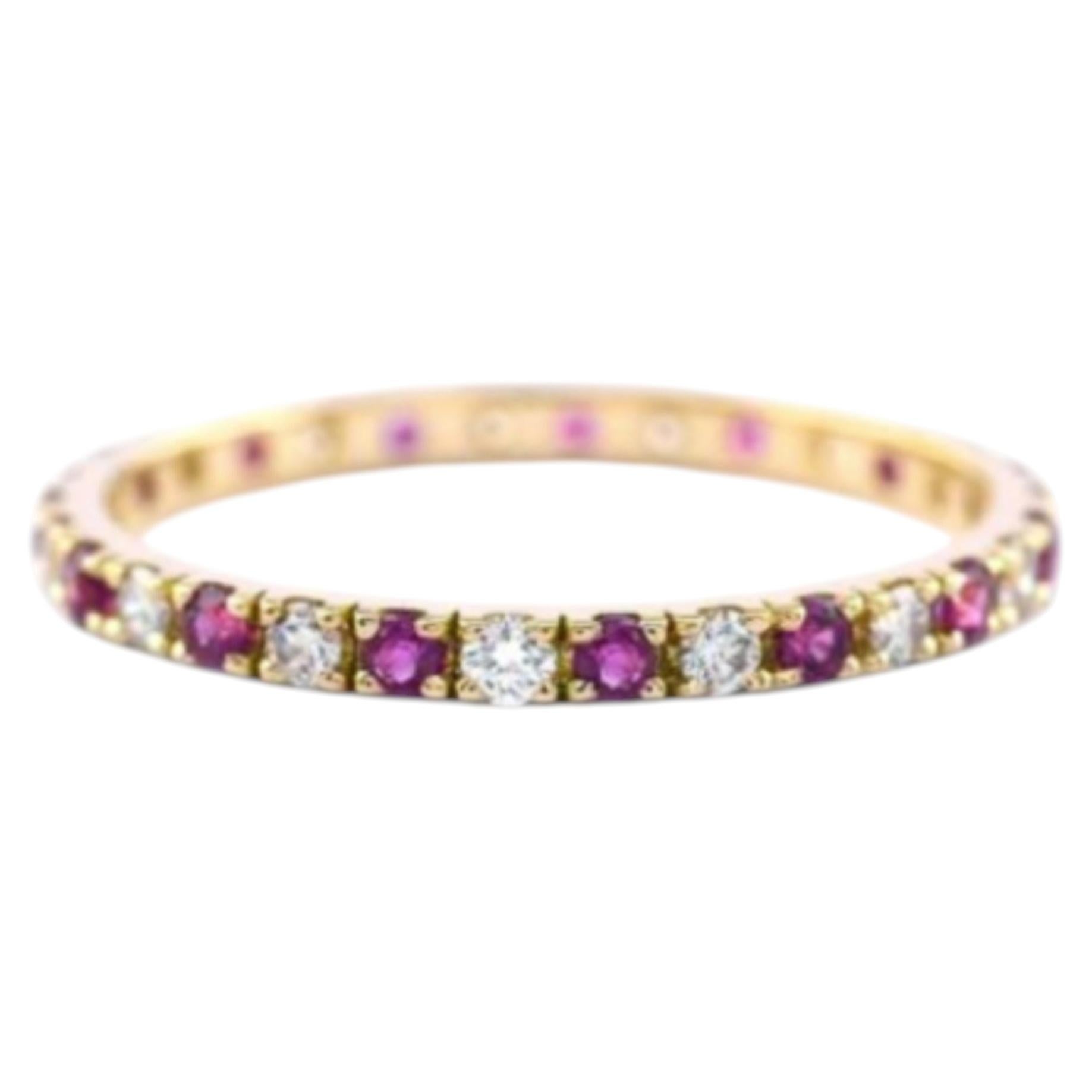 Natural Ruby and Diamond Ring in 14K Gold, India