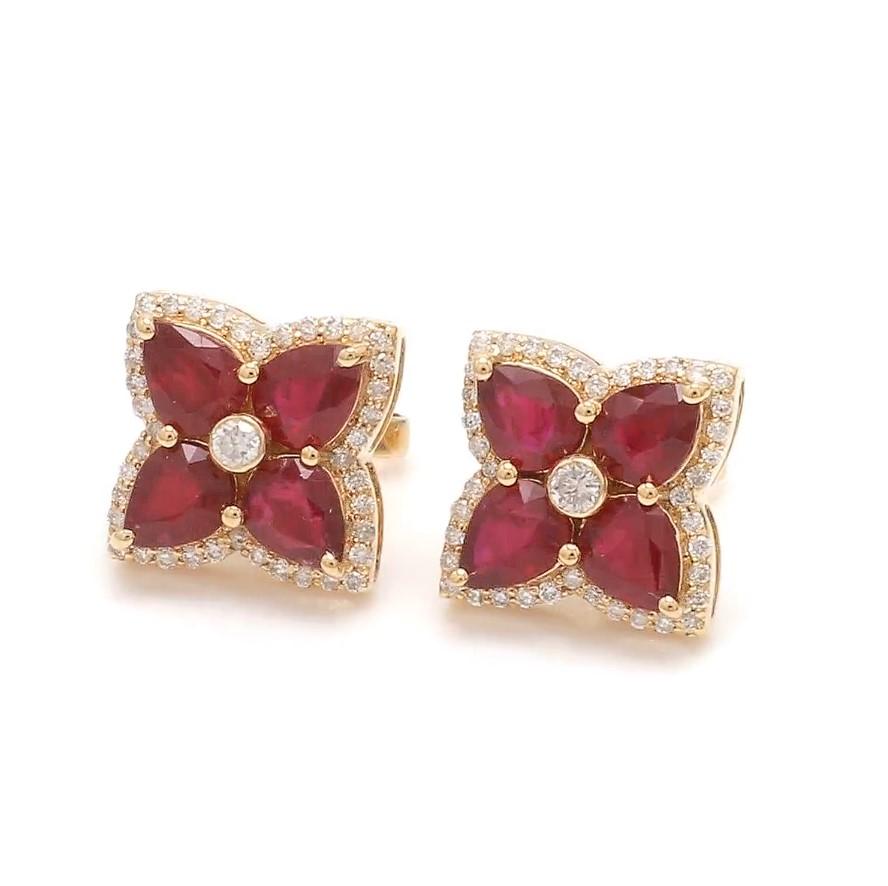 Boucles d'oreilles en or 14K avec motif floral en rubis véritable  Boucles d'oreilles poire rubis naturel diamant boucles d'oreilles tops or  Boucle d'oreille rubis en forme de fleur or

DÉTAILS DES PIERRES PRÉCIEUSES :
✦ Pierre précieuse : Rubis
✦