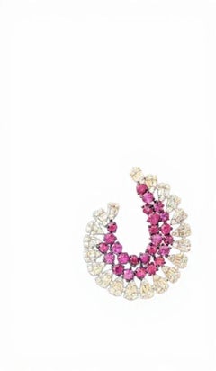 Natural Ruby & Diamond Earring in 18k Gold