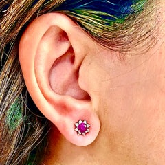 Natural Ruby Diamond Earrings 14k Gold 1.25 TCW Certified