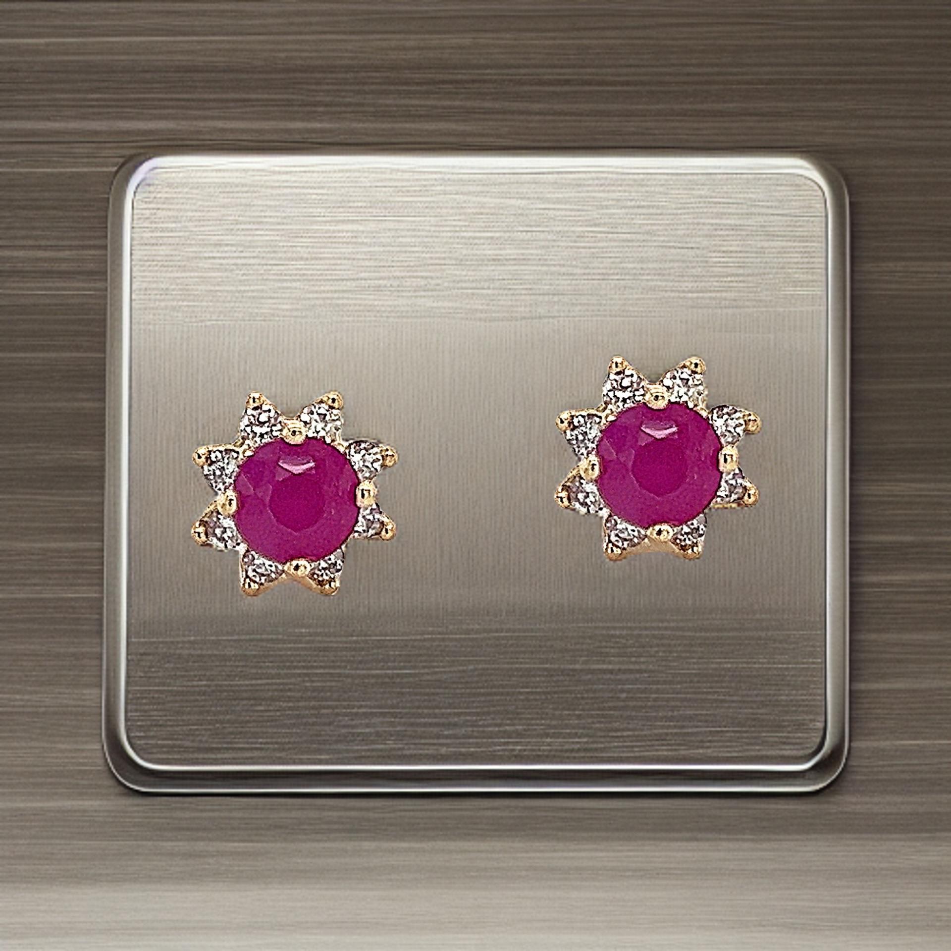 Pendientes Diamante Rubí Natural Oro 14k 1,25 TCW Certificado en Nuevo estado para la venta en Brooklyn, NY
