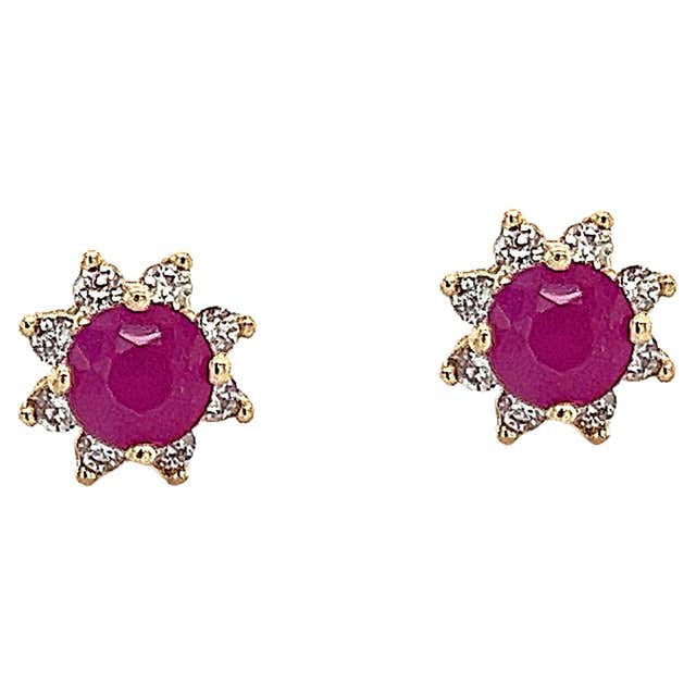 Certified ruby stud earrings Clearance