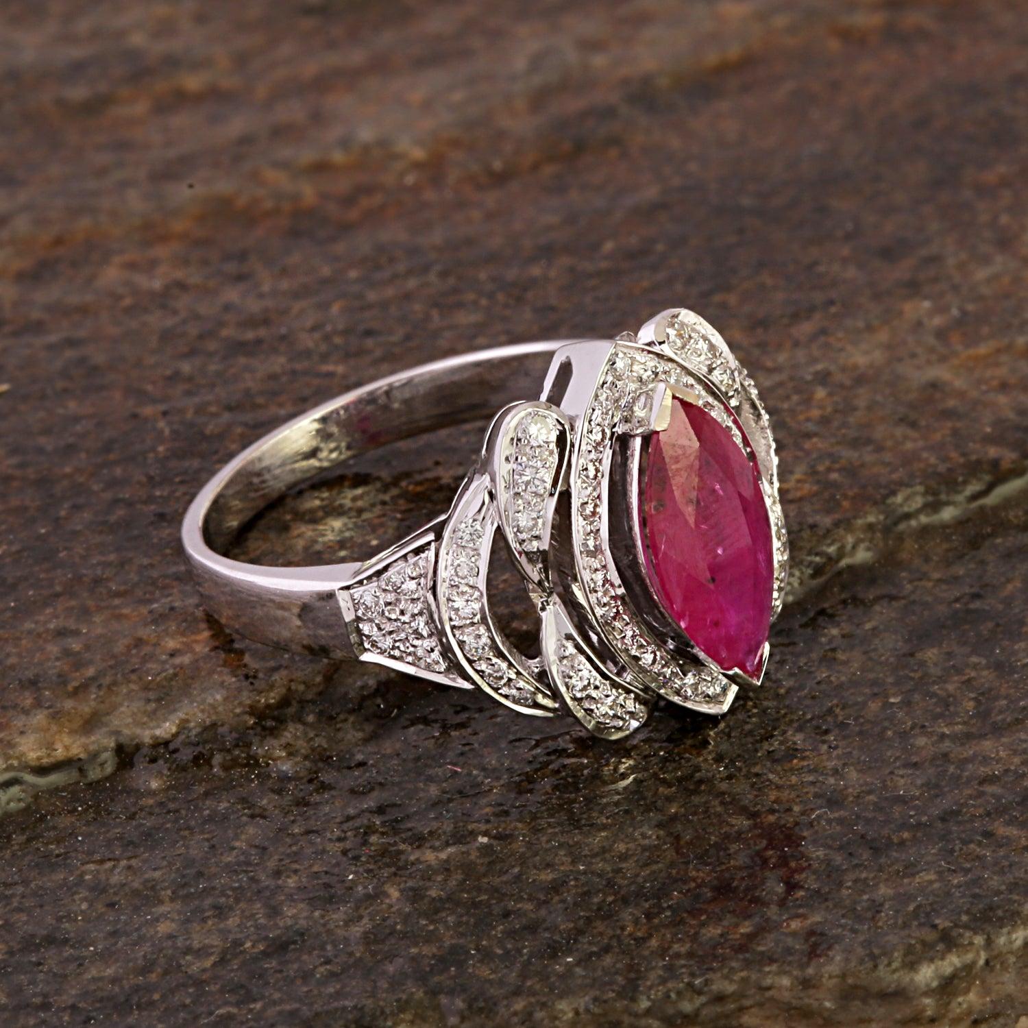 Contemporary Natural RUBY & DIAMOND EARRINGS IN 18K GOLD For Sale