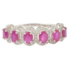 Natural Ruby 
Diamond Halo Ring in 14K Solid Gold (Certified)