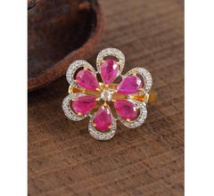 Natural 2.25cts Ruby & 0.22cts Diamond Ring in 18K Gold