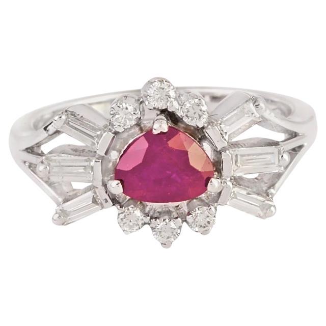 Natürlicher Rubin & Diamant Ring 18K Gold