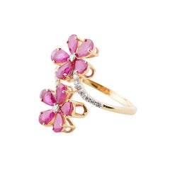 Natural 2.00cts Ruby & 0.15cts Diamond Ring in 14k Gold