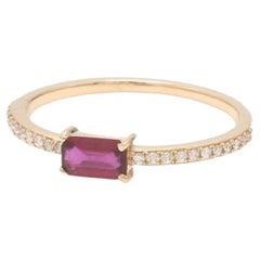 Natural ruby diamond ring in 14k gold