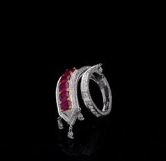 Natural Ruby & Diamond Ring in 18k Gold