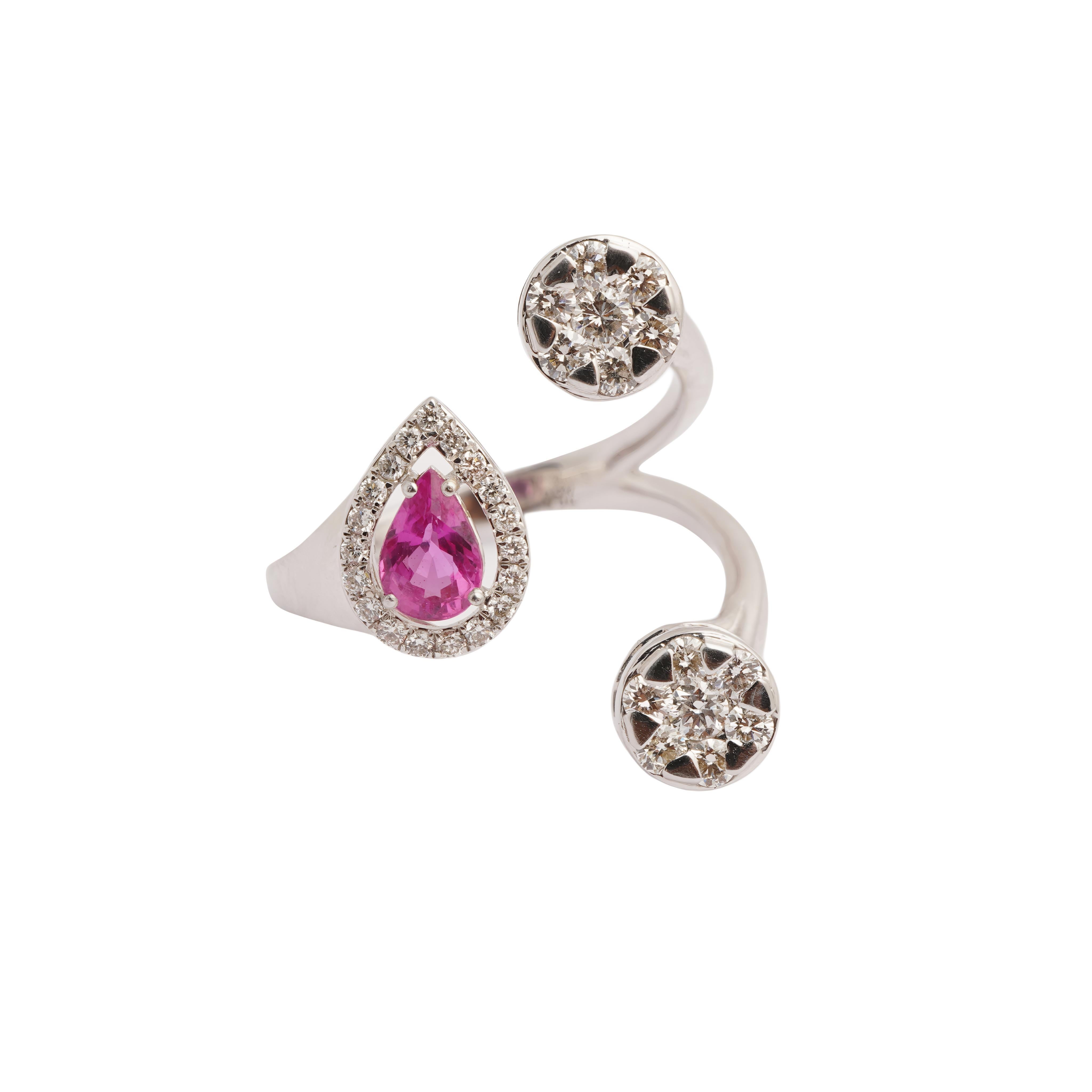 Taglio Asscher Natural ruby diamond ring in 18k gold in vendita