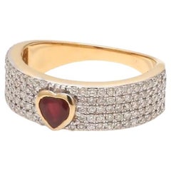 Natural ruby diamond ring in 18k gold