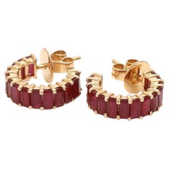 3.33 ct Natural ruby earring in 14k gold