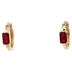 0.71 Ct Natural ruby earring in 14k gold