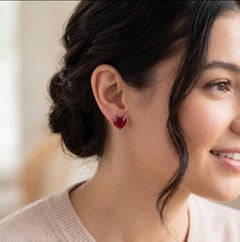 Natural Ruby Earring in 18k Gold