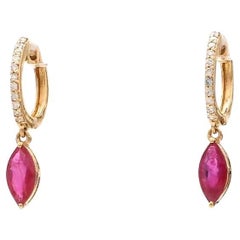 Boucle d'oreille rubis naturel en or 18k