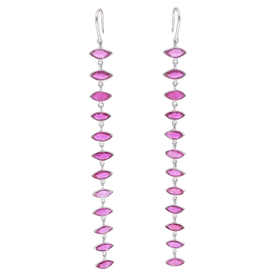 Natural ruby earring in 18k gold