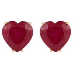 Natural Ruby Earring in 18k Gold
