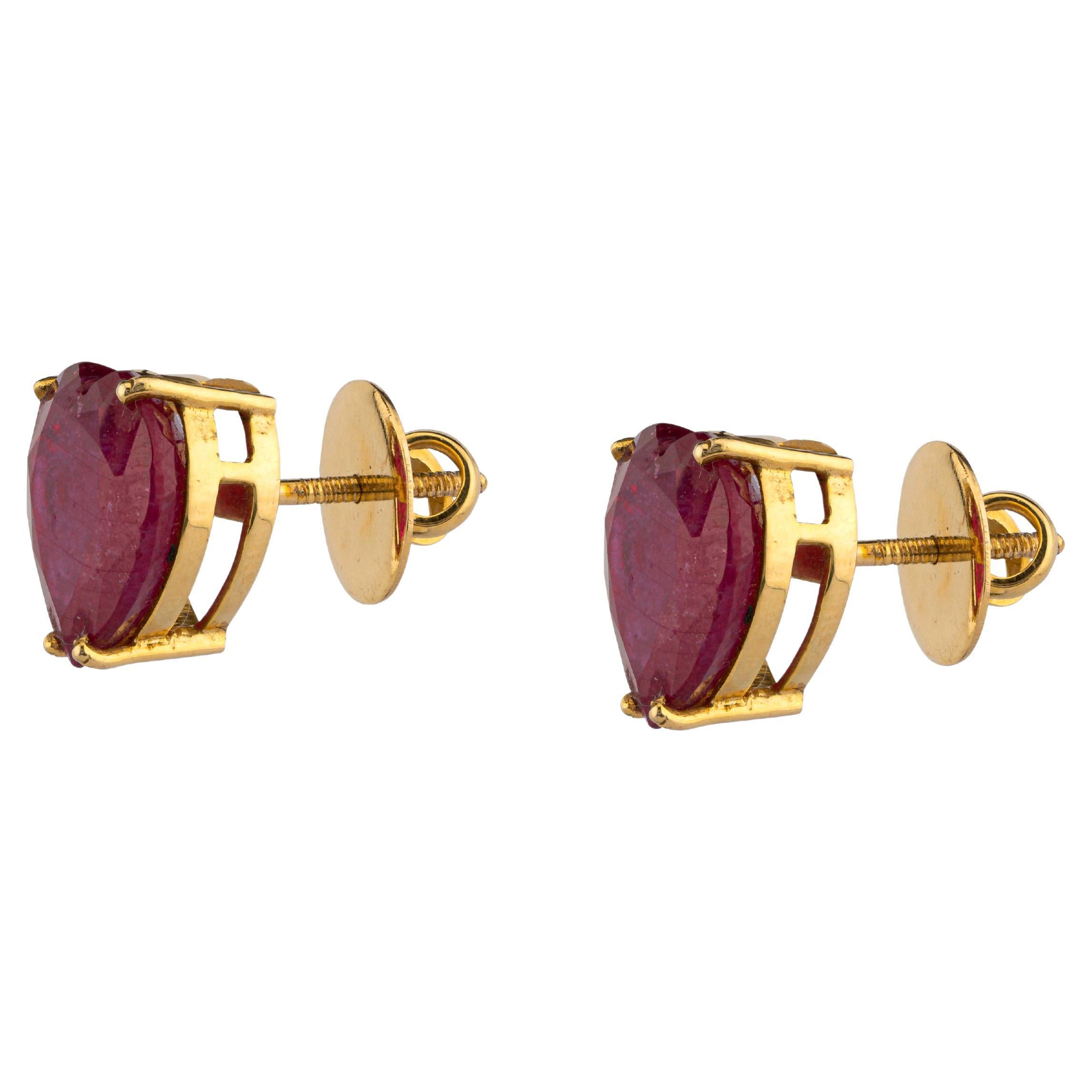 Natural Ruby Earring with 22.02cts in 18k Gold