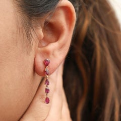 Natürliche 3.03cts Rubin-Ohrringe in 14k Gold
