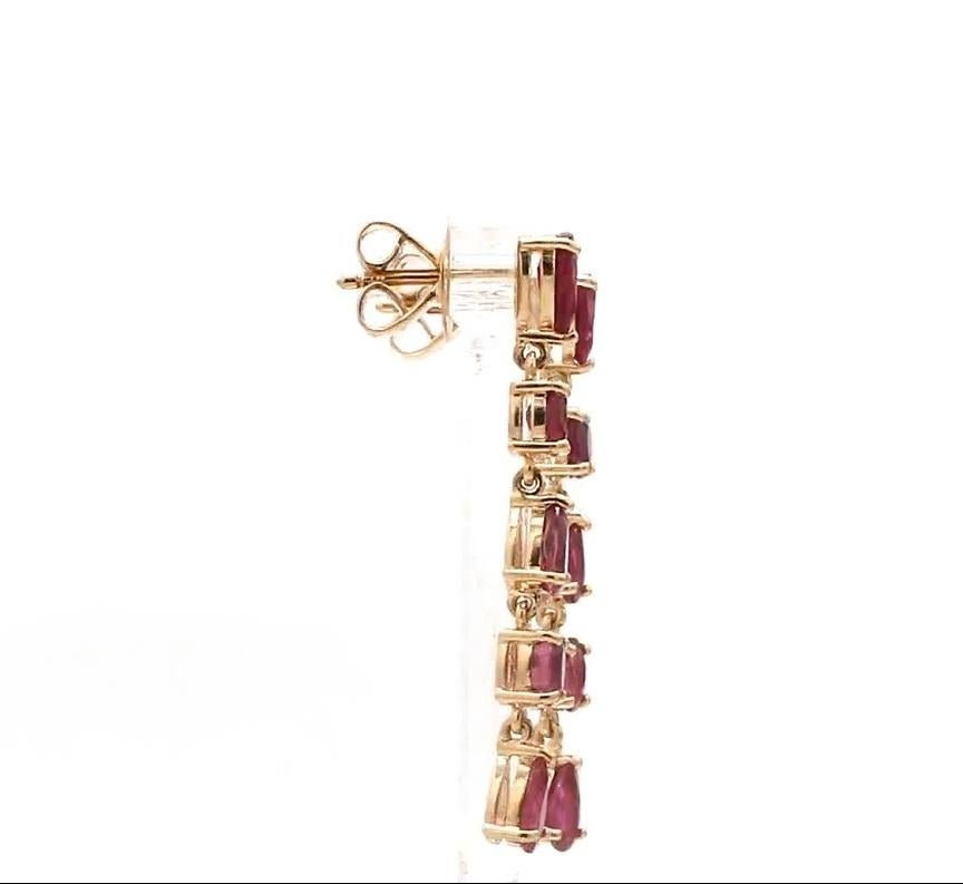 Taglio Asscher Orecchini con rubino Nature in oro 14k in vendita